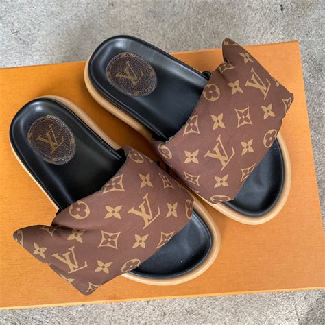 louis vuitton pool pillow slides|Louis Vuitton slides price.